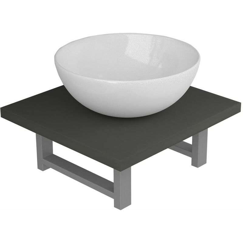 

Conjunto de muebles de baño 2 piezas cerámica gris - Gris - Vidaxl