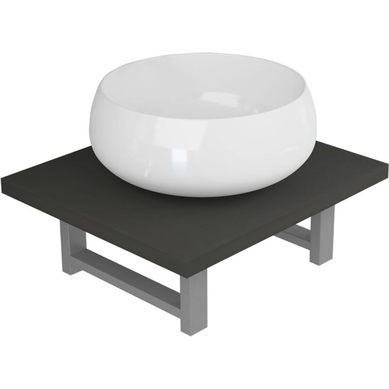 

vidaXL Conjunto de muebles de baño 2 piezas cerámica gris - Gris