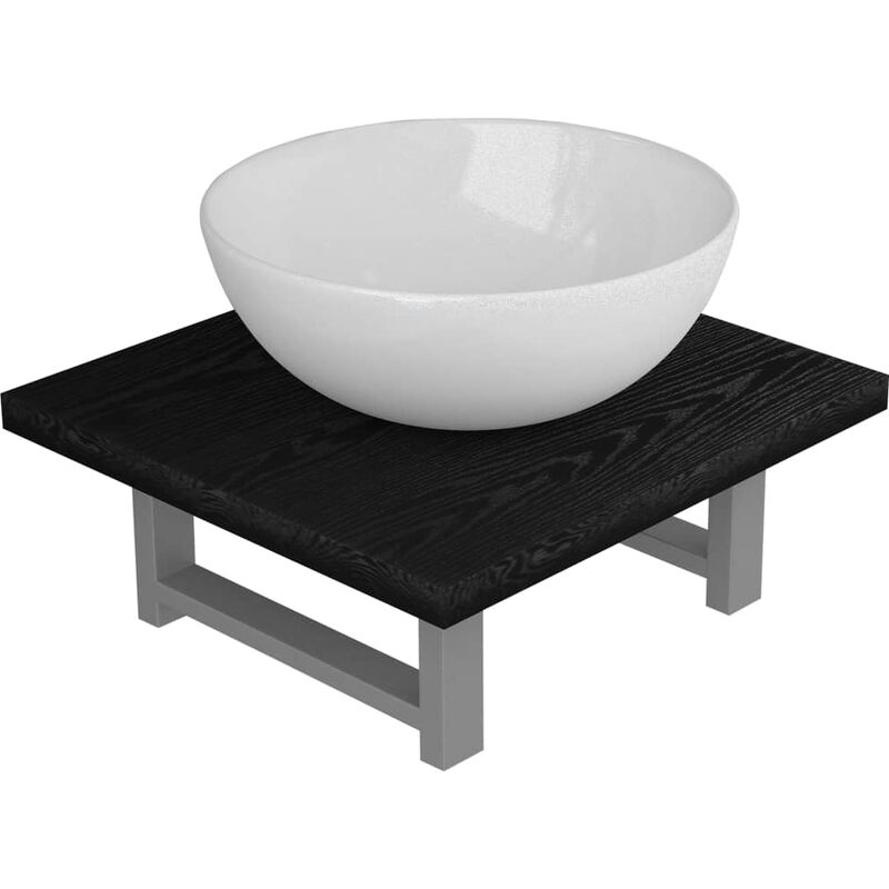 

Conjunto de muebles de baño 2 piezas cerámica negro - Negro - Vidaxl