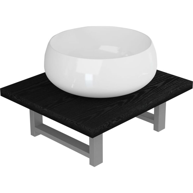 

Conjunto de muebles de baño 2 piezas cerámica negro - Negro - Vidaxl