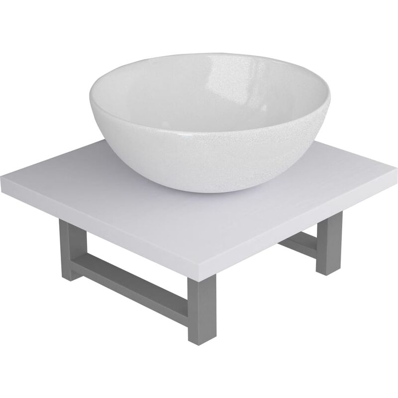 

Conjunto de muebles de baño 2 piezas cerámica blanco - Blanco - Vidaxl