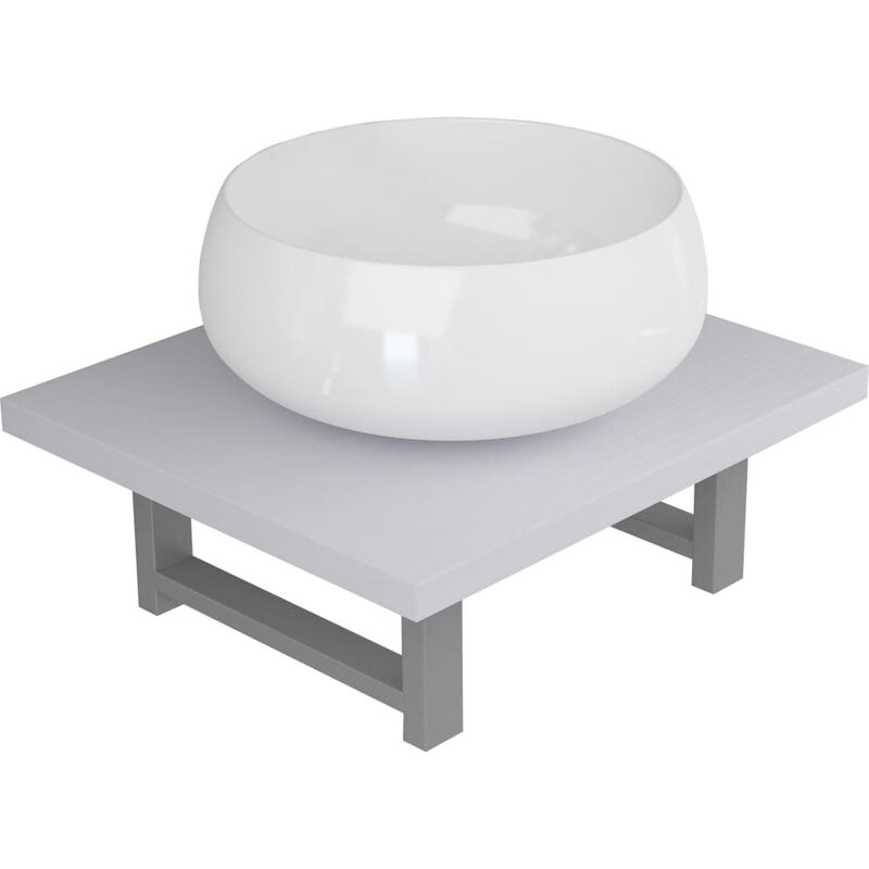 

Conjunto de muebles de baño 2 piezas cerámica blanco - Blanco - Vidaxl