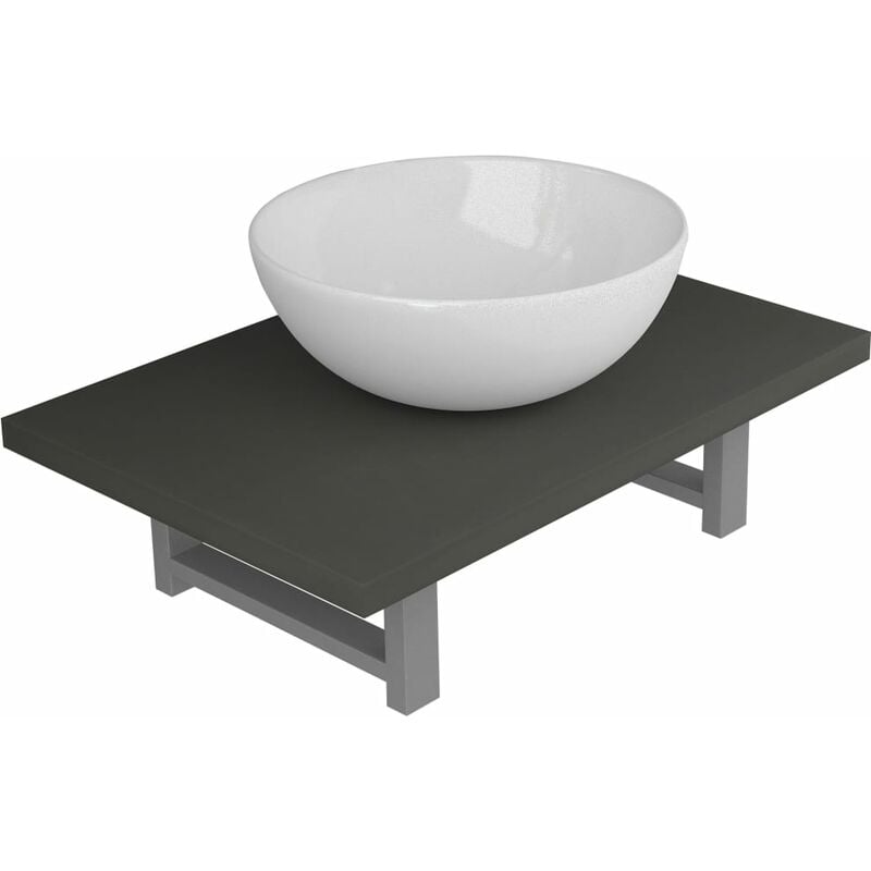

Conjunto de muebles de baño 2 piezas cerámica gris - Gris - Vidaxl