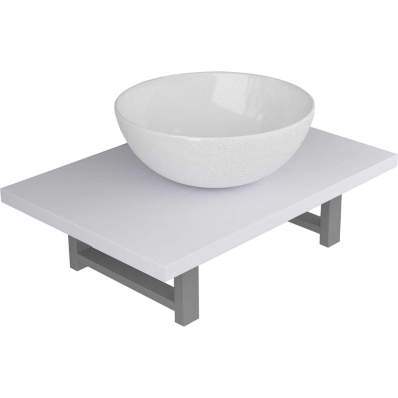 

Conjunto de muebles de baño 2 piezas cerámica blanco - Blanco - Vidaxl