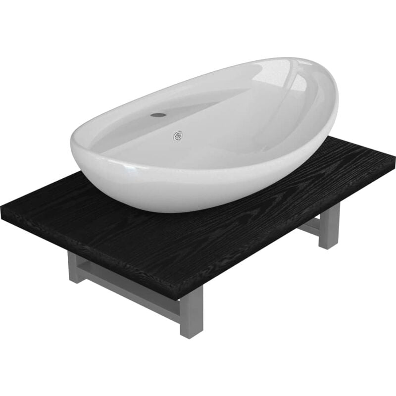 

Conjunto de muebles de baño 2 piezas cerámica negro - Negro - Vidaxl