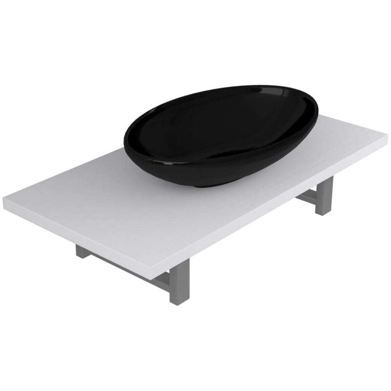 

Conjunto de muebles de baño 2 piezas cerámica blanco - Blanco - Vidaxl