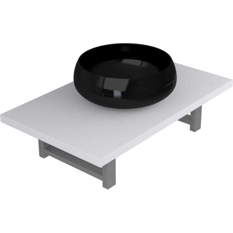 

Conjunto de muebles de baño 2 piezas cerámica blanco - Blanco - Vidaxl