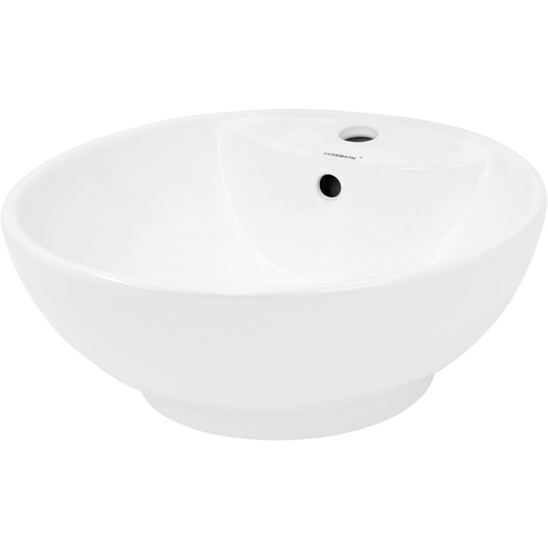 

Lavabo de baño lavadero sobremesa fregadero encimera ceramico blanco Ø 455 mm