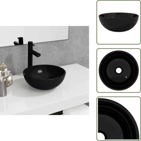 Lavabo de baño - vidaXL Lavabo de vidrio templado negro 30x12 cm - Lavabo de cristal templado