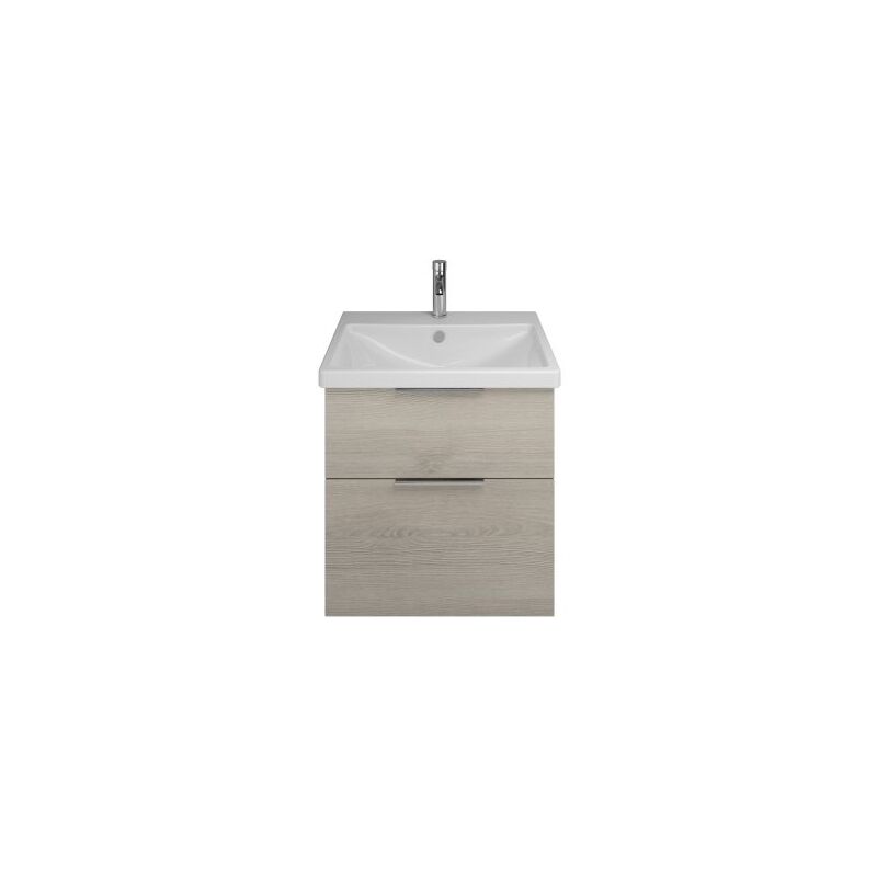 

Lavabo de cerámica Burgbad Eqio con mueble bajo lavabo SEYQ063, anchura 630 mm, Color (frente/cuerpo): Decoración en franela de roble / Decoración en