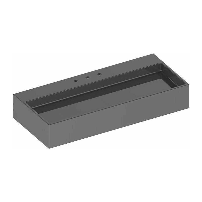 

Lavabo de cerámica Edition 90 gris pizarra con 3 orificios - Keuco
