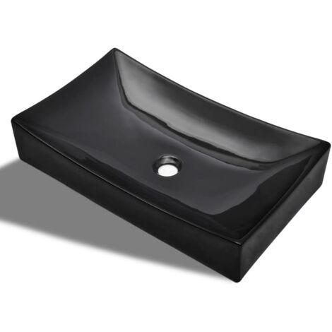 Lavabo de cerámica rectangular color negro