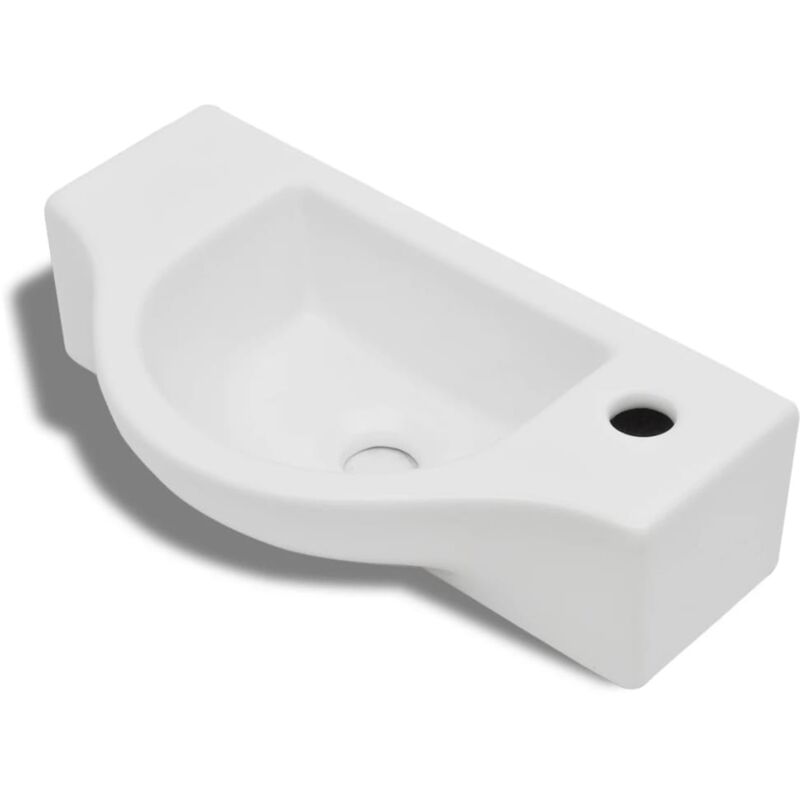 

Lavabo de Cerámica con Orificio de Grifo Desagüe Blanco - Blanco - Vidaxl