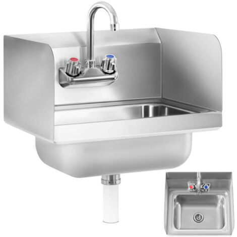 Lavabo de cocina de acero inoxidable, ancho 43,5 cm
