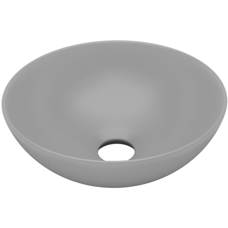 

Lavabo de cuarto de baño redondo cerámica gris claro - Gris - Vidaxl