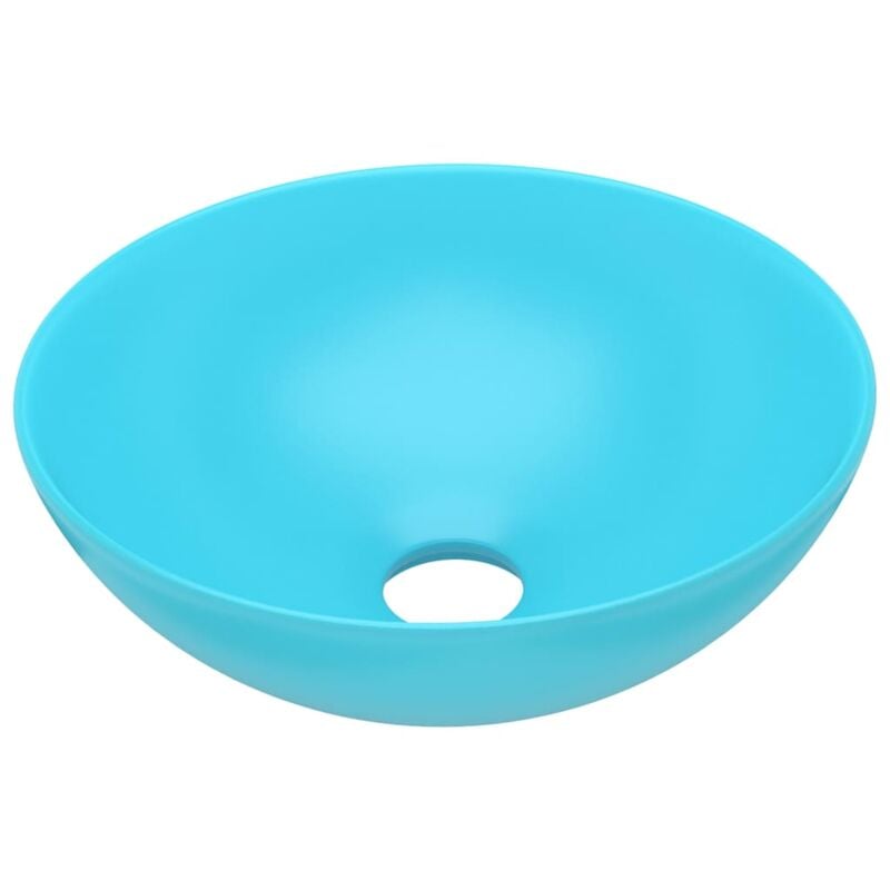 

Lavabo de cuarto de baño redondo cerámica verde claro - Verde - Vidaxl