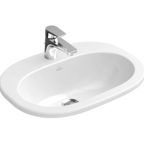 Lavabo DuraSquare 45x35cm, pulido, 1 agujero para grifo, sin rebosadero,  con banco para grifo,, Color: Blanco