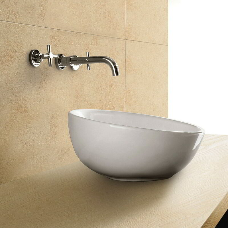 

GME - Lavabo de encimera cerámico redondo 9373 - 42x42x23 cm.