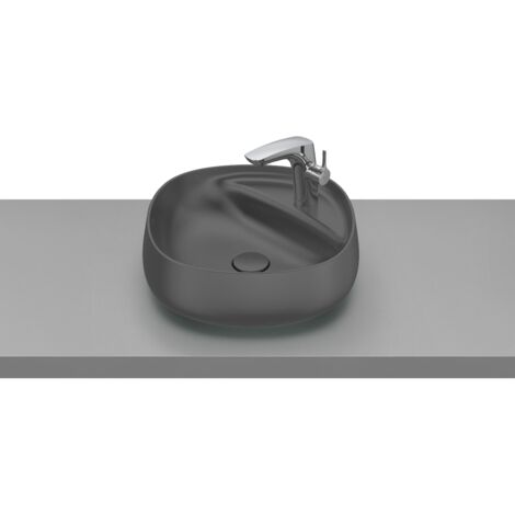 Lavabo de FINECERAMIC® de sobre encimera - ROCA Color: Onix - Medidas: 455x455x160 mm