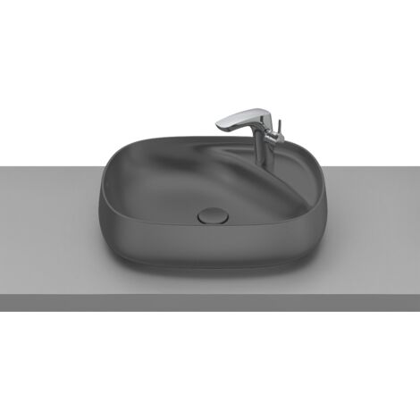 Lavabo de FINECERAMIC® de sobre encimera - ROCA Color: Onix - Medidas: 585x455x160 mm