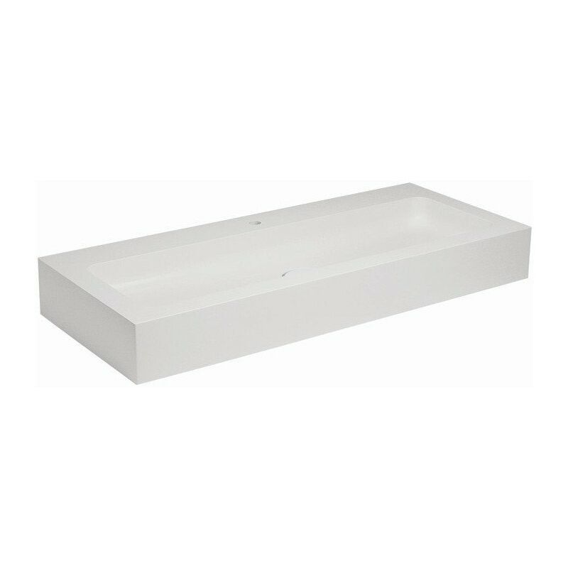 

Keuco - Lavabo de fundición mineral EDITION 300 apto para grifería de 1 orificio 1250 x 155 x 525 mm blanco alpino