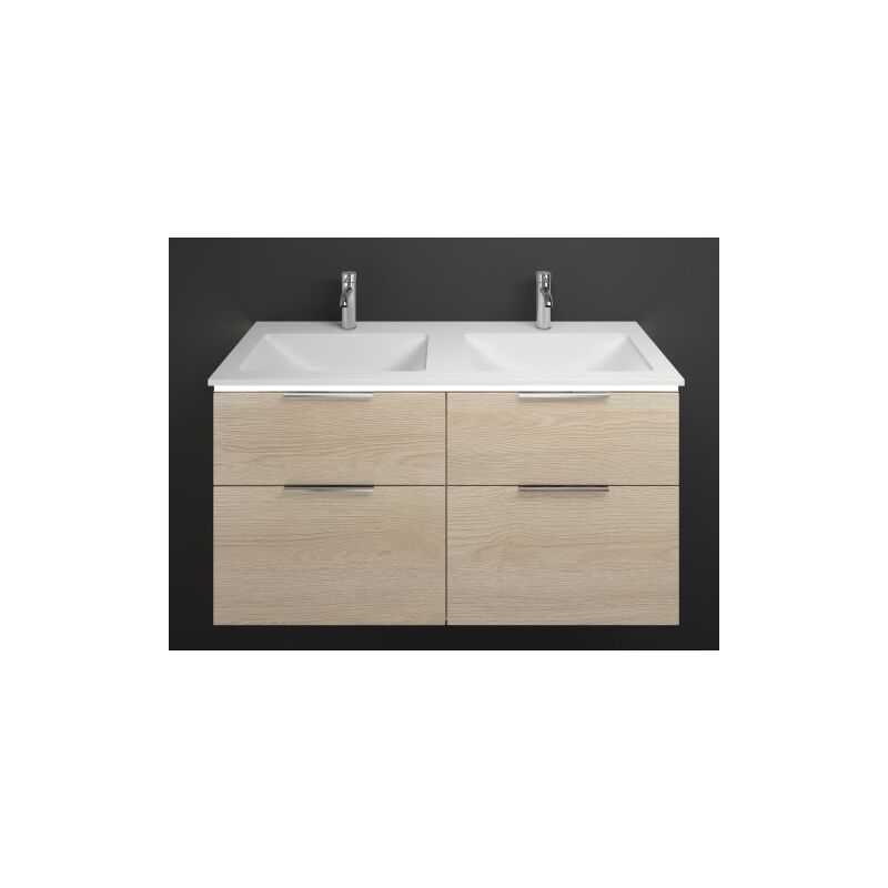 

Lavabo de fundición mineral Eqio de Burgbad con mueble bajo lavabo y mueble bajo lavabo de LEDs SEZG122, anchura 1220 mm, Color (frente/cuerpo):