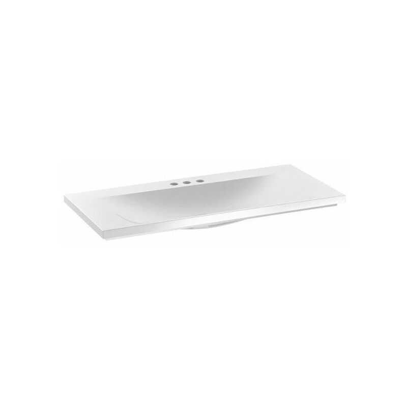 

Keuco - Lavabo de fundición mineral ROYAL REFLEX para grifería de 3 orificios, blanco alpino 1000 x 30 x 490 mm