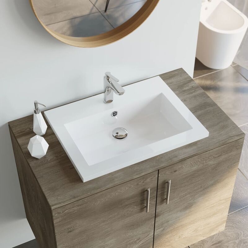 

Lavabo de granito blanco 600x450x120 mm