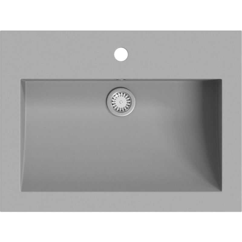

Lavabo de granito gris 600x450x120 mm - Gris - Vidaxl