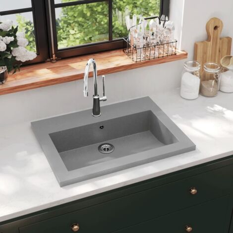 Lavabo de granito gris 600x450x120 mm vidaXL