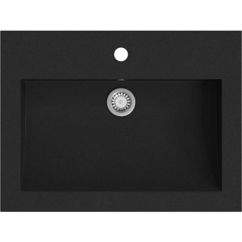 

Lavabo de granito negro 600x450x120 mm - Negro - Vidaxl