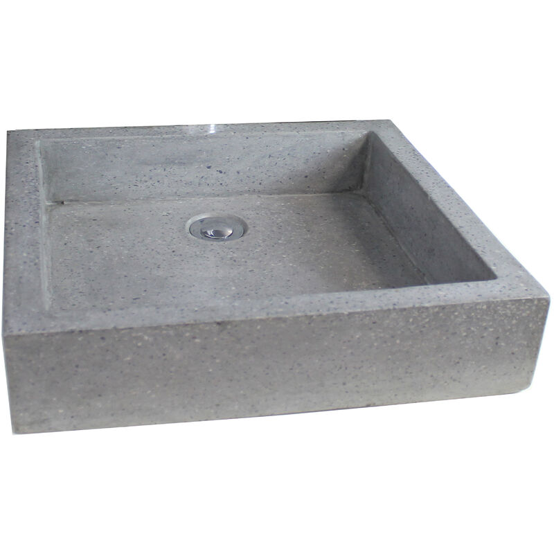 

Lavabo de terrazo gris TIMBRE 40X60 Dimensiones : 40x60x10 cm - GRIS