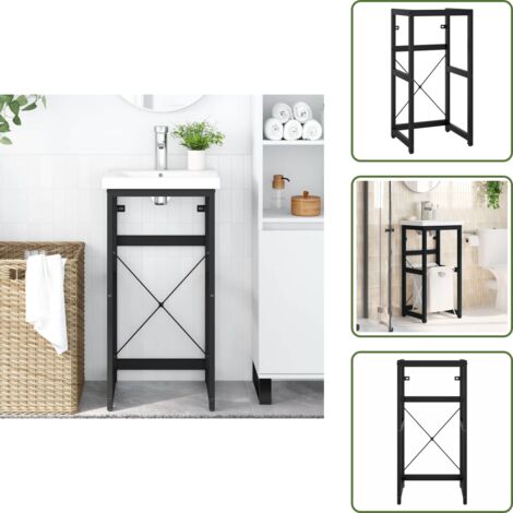 Lavabo de hierro - vidaXL Estructura de lavabo de hierro negro 40x38x83 cm - Estructura de baño