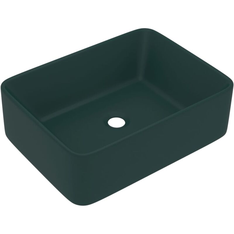 

Lavabo de lujo cerámica verde oscuro mate 41x30x12 cm - Verde - Vidaxl