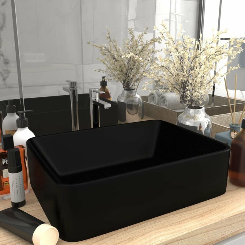 

Lavabo de lujo de ceramica negro mate 41x30x12 cm