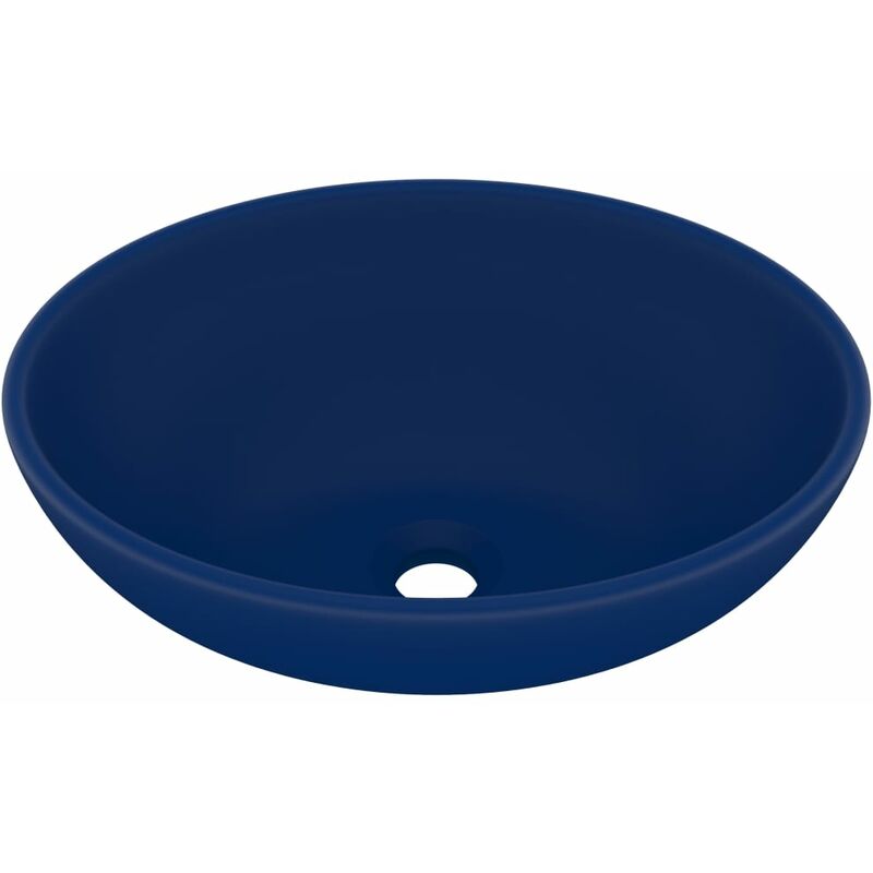 

vidaXL Lavabo de lujo ovalado cerámica azul oscuro mate 40x33 cm - Azul