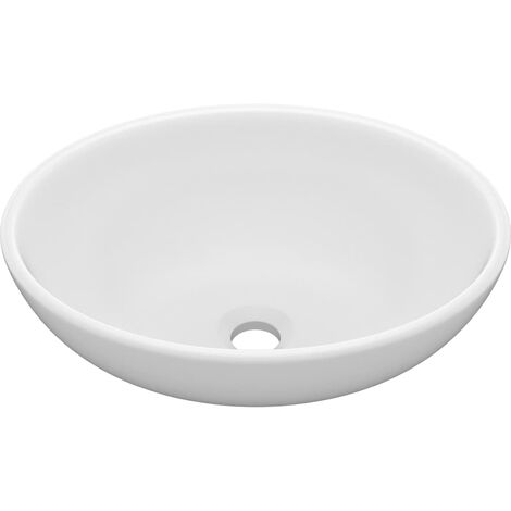 Lavabo de lujo ovalado cerámica blanco mate 40x33 cm vidaXL