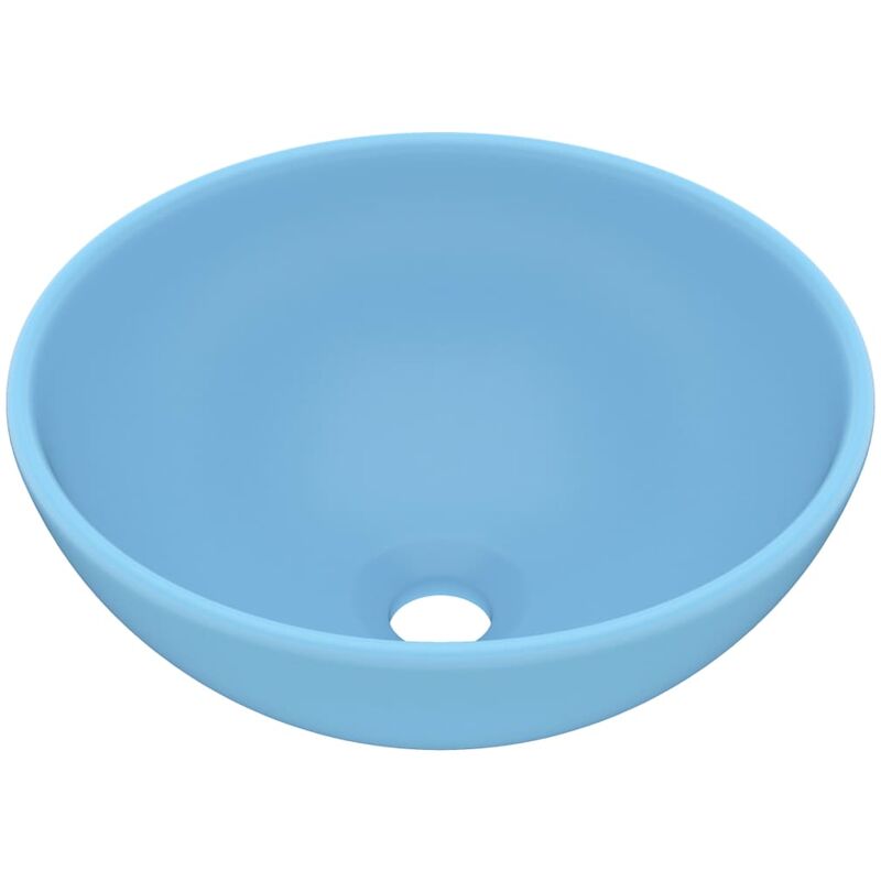 

Vidaxl - Lavabo de lujo redondo cerámica azul claro mate 32,5x14 cm - Azul