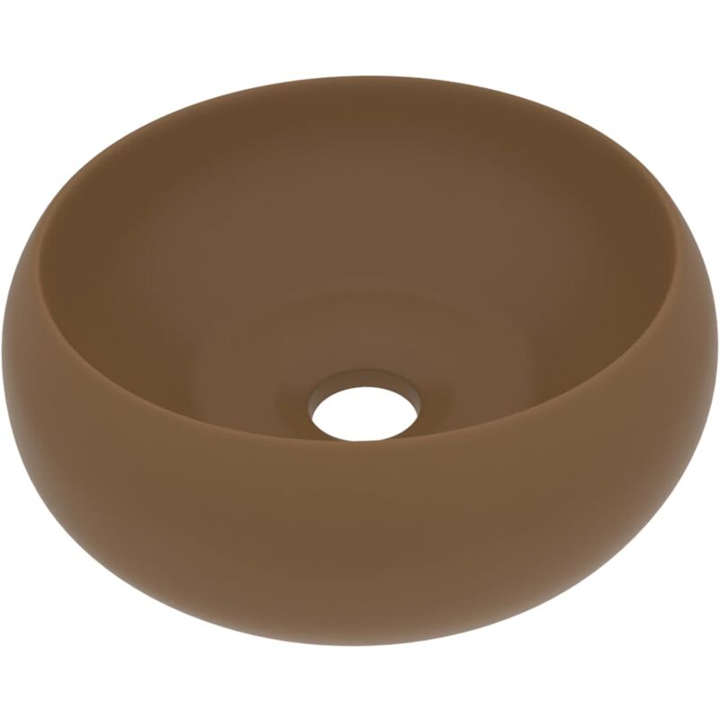

Lavabo de lujo redondo cerámica crema mate 40x15 cm - Crema - Vidaxl