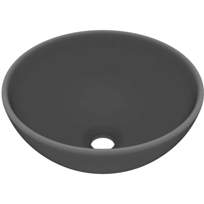 

Lavabo de lujo redondo cerámica gris oscuro mate 32,5x14 cm - Gris - Vidaxl