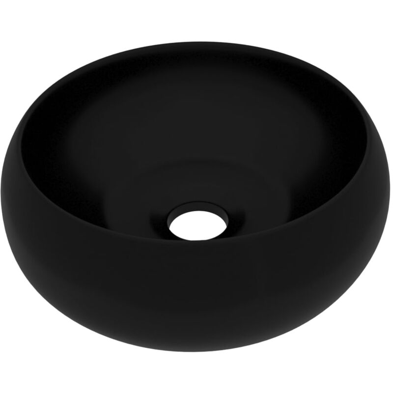 

Lavabo de lujo redondo cerámica negro mate 40x15 cm - Negro - Vidaxl