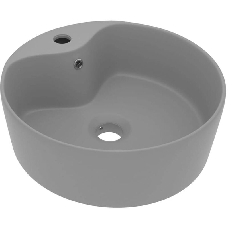 Vidaxl - Lavabo de luxe avec trop-plein Gris clair mat 36x13cm Céramique