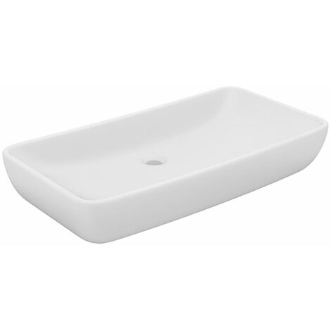 Lavabo de luxe rectangulaire Blanc mat 71x38 cm Céramique