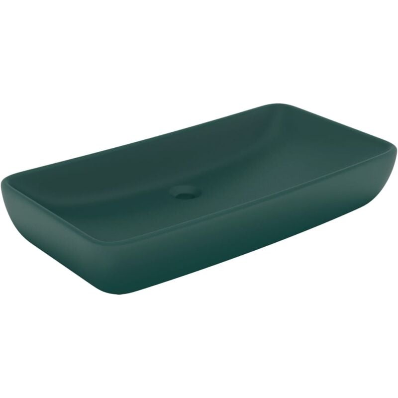 Vidaxl - Lavabo de luxe rectangulaire Vert foncé mat 71x38 cm Céramique