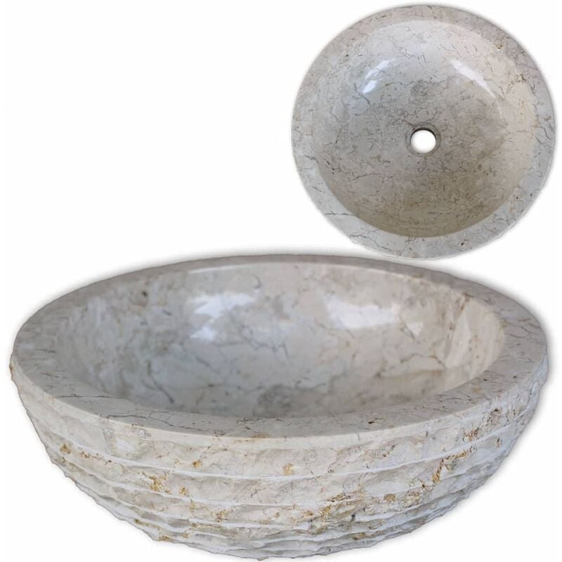 

Lavabo de mármol color crema 40 cm - Crema
