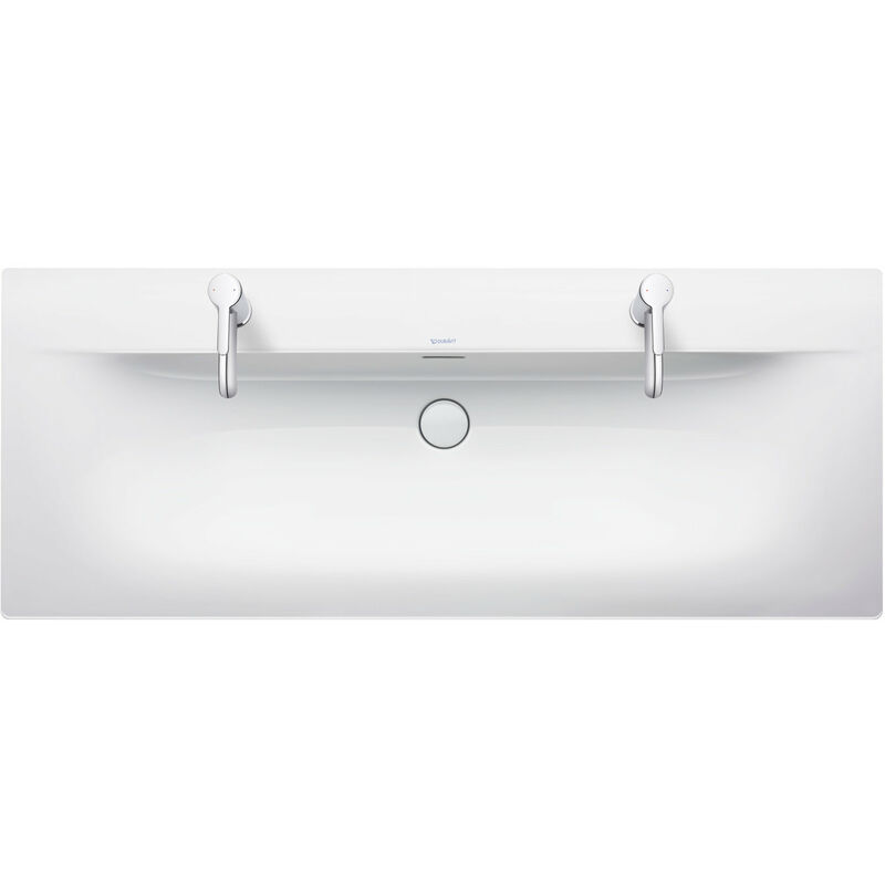 

Lavabo de muebles Duravit Viu 234412, 1230 mm, con rebosadero, con banco para grifo, 2 grifos para 2 grifos de un solo agujero, color: Blanco con