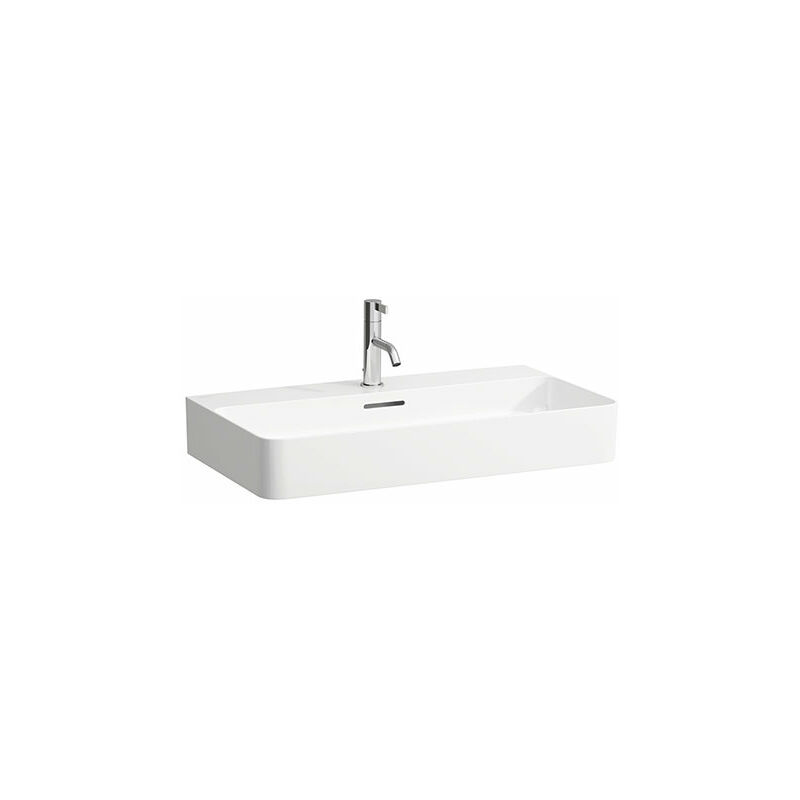 

Lavabo de muebles VAL, 3 agujeros para grifo, con rebosadero, 750x420, blanco, color: Blanco con LCC - H8102854001081 - Laufen