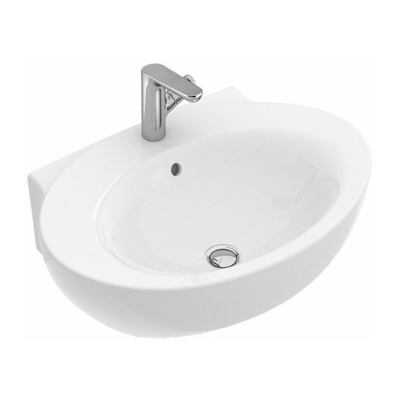 

Villeroy&boch - Aveo New Generation, Lavabos de pared, 680 x 500 mm, Ovalado, para grifería de 3 orificios, orificio central perforado para grifería,