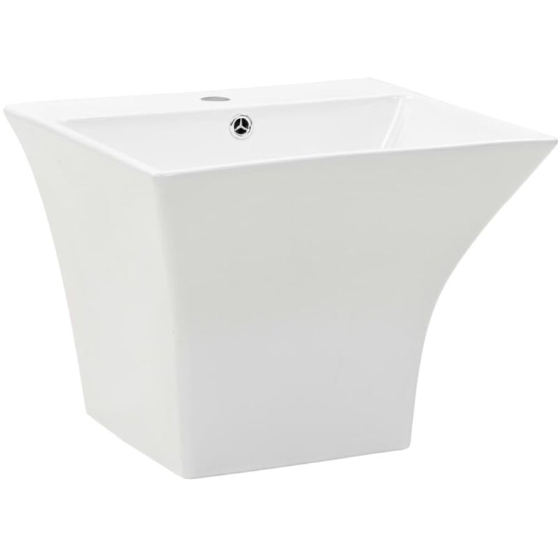 

vidaXL Lavabo de pared de cerámica blanco 500x450x410 mm - Blanco