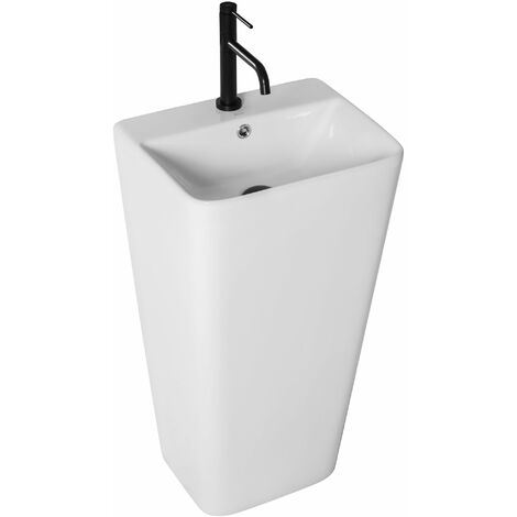 Mueble para tapar pie de lavabo Sintra acabado blanco, 64cm (alto) x 59cm  (ancho) x 45cm (